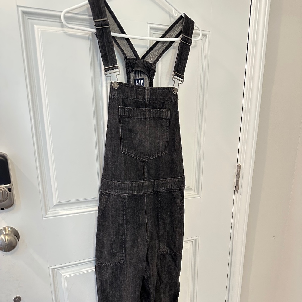 Gap Lightwash Black Overalls